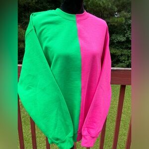 Blank two toned color block split sweatshirt